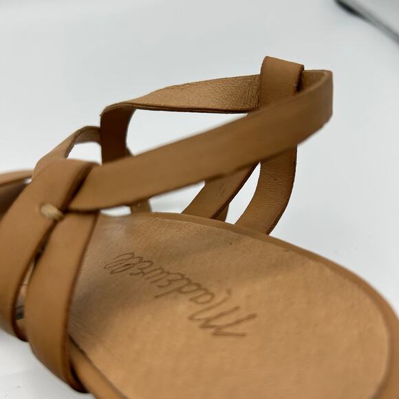 Madewell Loli Sandals 8.5 Tan Leather Ankle‑Strap Block Heel Strappy Amber Clay - Picture 6 of 15
